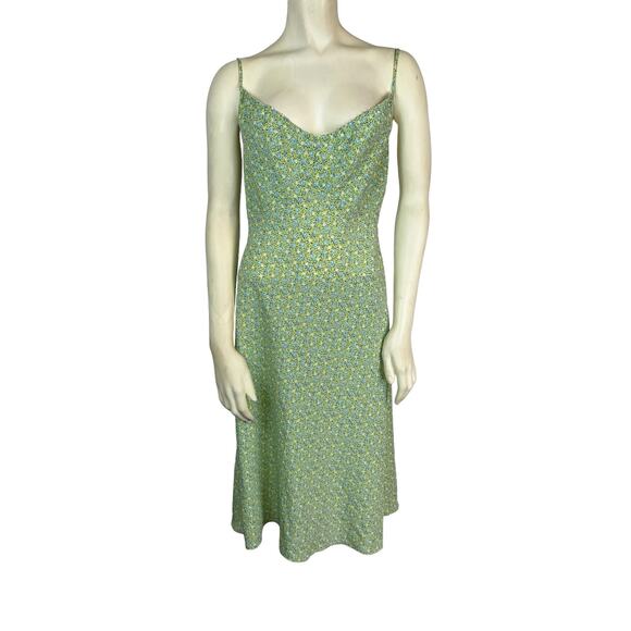 Express Green Sun Dress Y2K 90s Style 5 / 6 Grunge Retro Floral Sundress - Picture 1 of 10